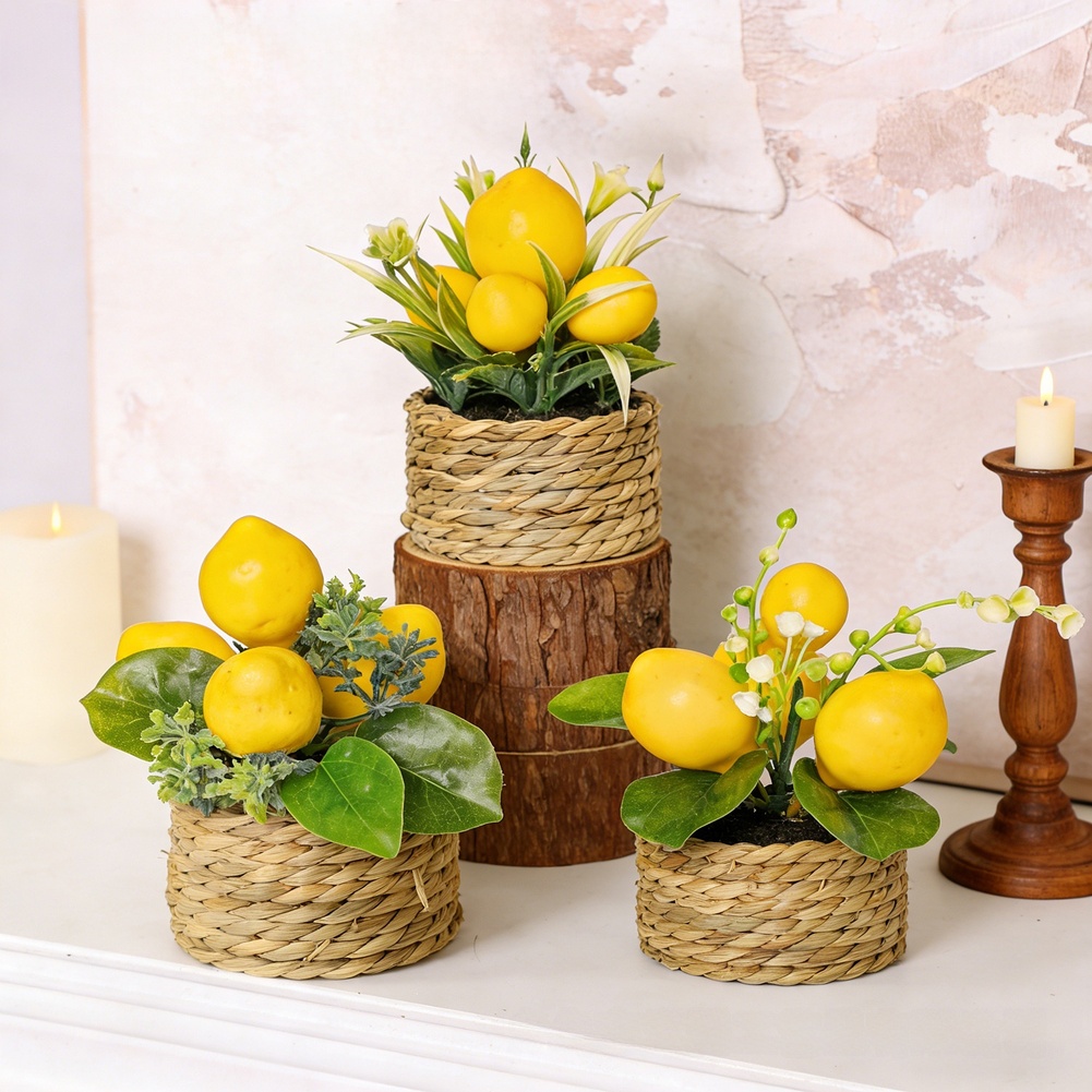 Bonsai Garden Sushi - Realistic Artificial Lemon Tree 15cm Small