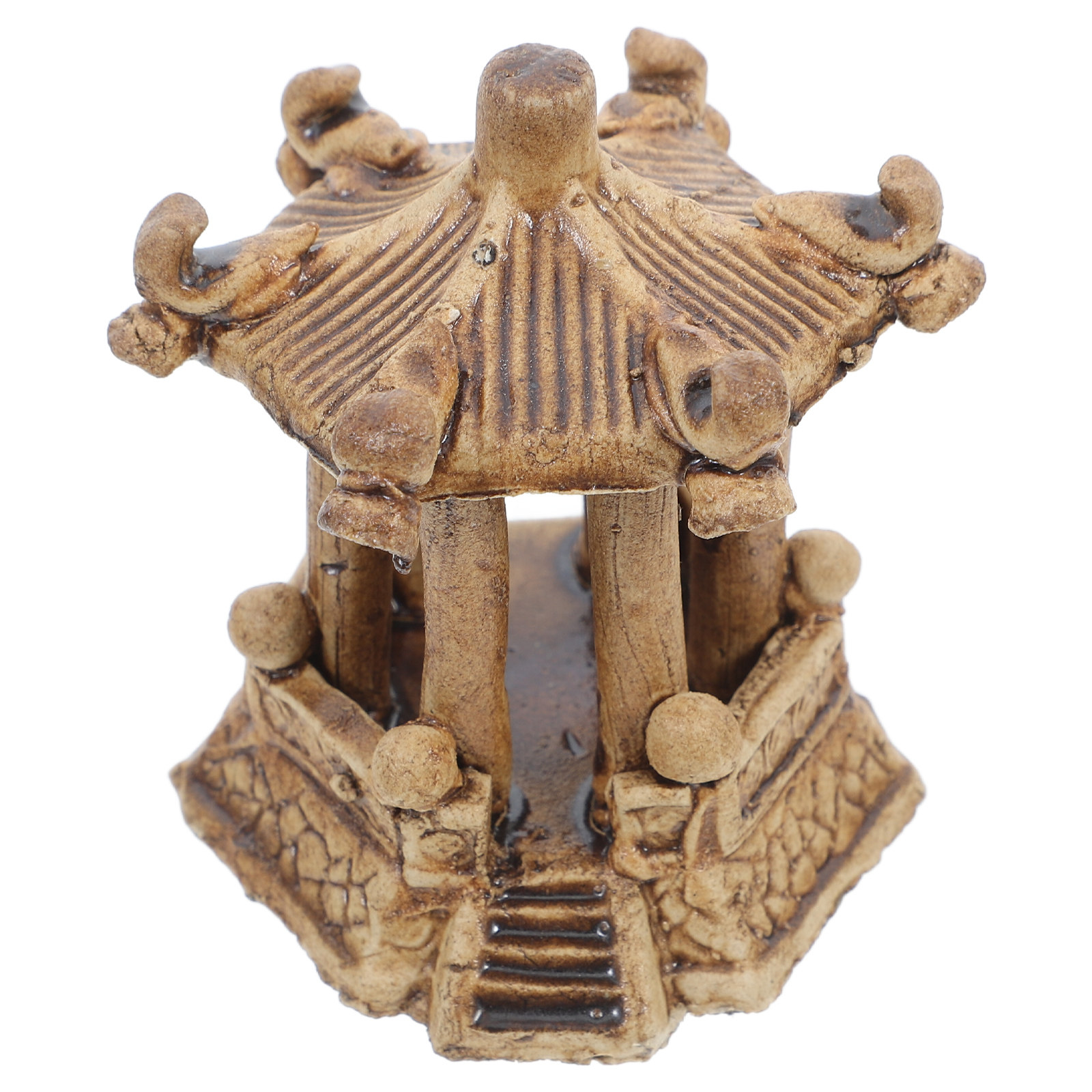 Bonsai Garden Miniature - Miniature Ceramic Hexagonal Pagoda Statue Bonsai
