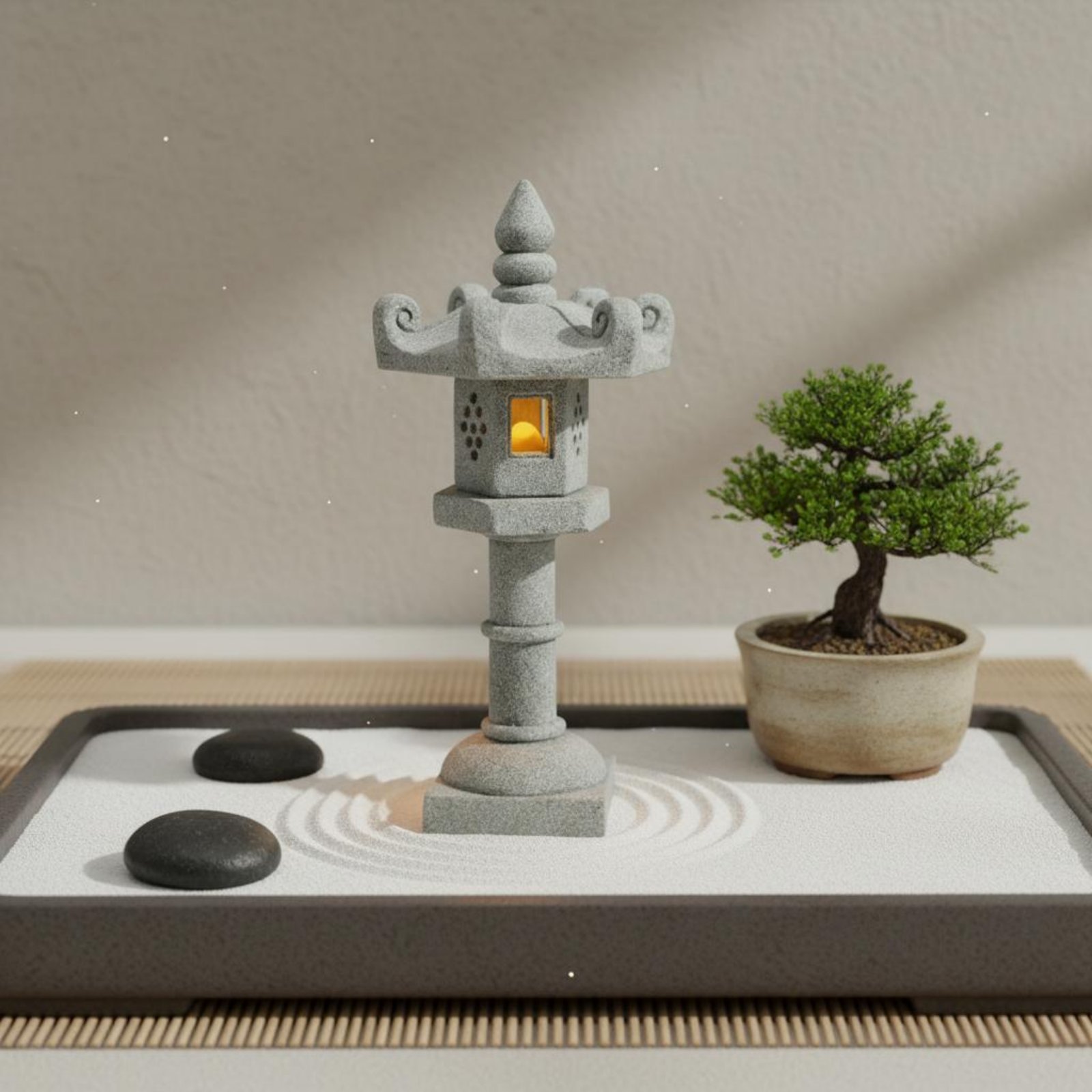 Miniature Stone Lantern Antiqu - огляд і ціна Bonsai Garden Miniature