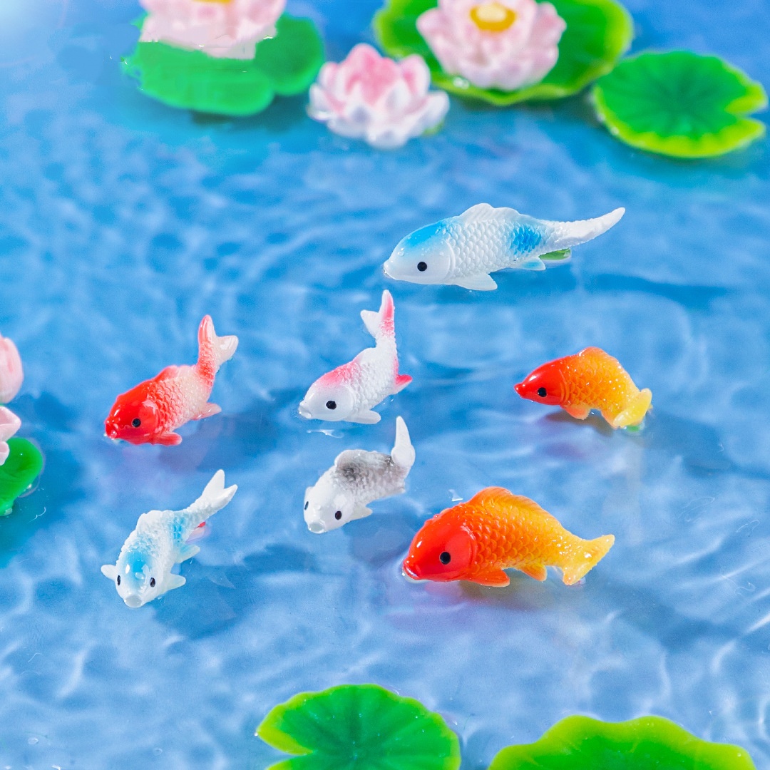 10PCS Mini Koi Fish Resin Gold - огляд і ціна Bonsai Garden Miniature